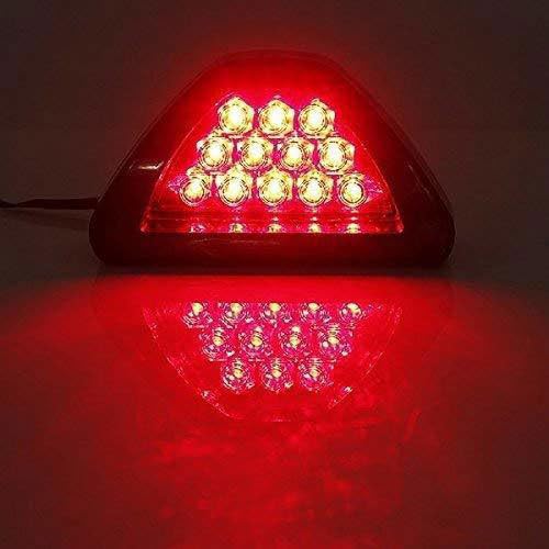 12 LED Car Blinking Brake Light Triangle F1 Style Rear Tail Brake Flashing Light Universal Fit for All Bike (Red)