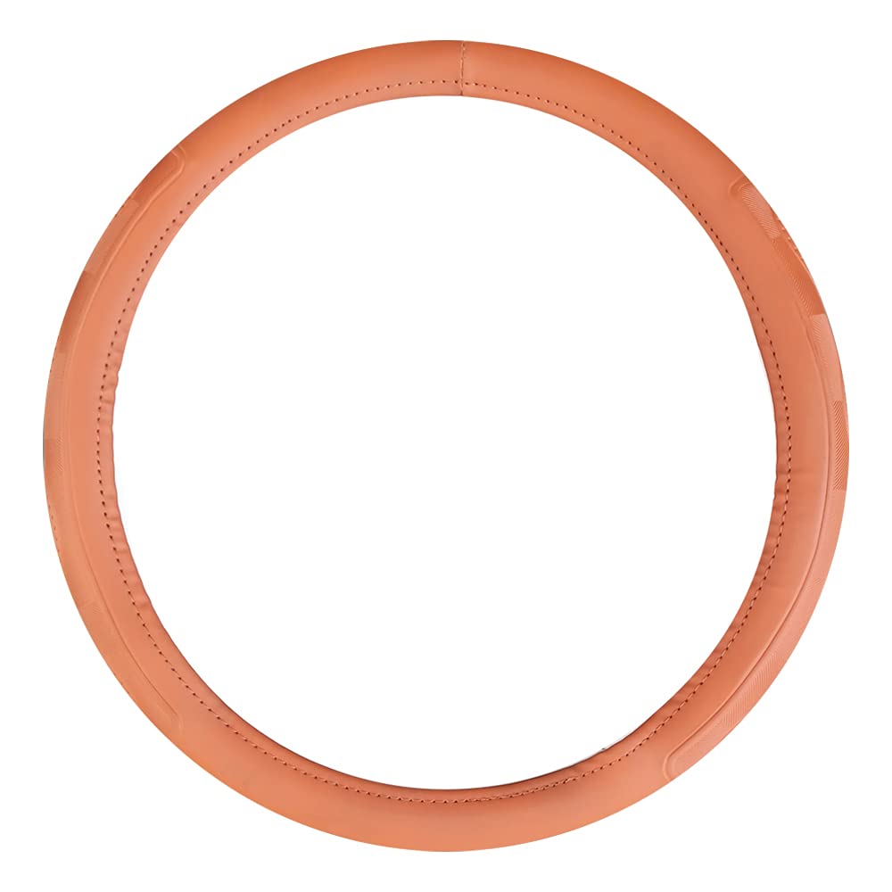 Ring Type Car Steering Wheel Cover Universal Genuine PU Non-Slip Natural Rubber Well Padded Grip Breathable Leatherite