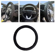 Leather Auto Car Steering Wheel Cover Large Breathable, Anti Slip | Odourless | Stitchable (Snapon Black Cross) Compatible for Most of The Cars