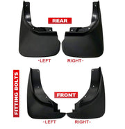 O.E Type Custom Front and Rear Mud Flap Guard (Set of 4 Pcs) | Compatible with Mitsubishi | Black
