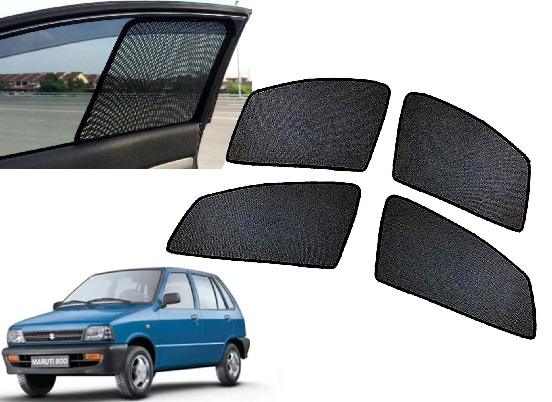 Z-Black Window Plug-in Half Sun Shades Car Curtain for Maruti
