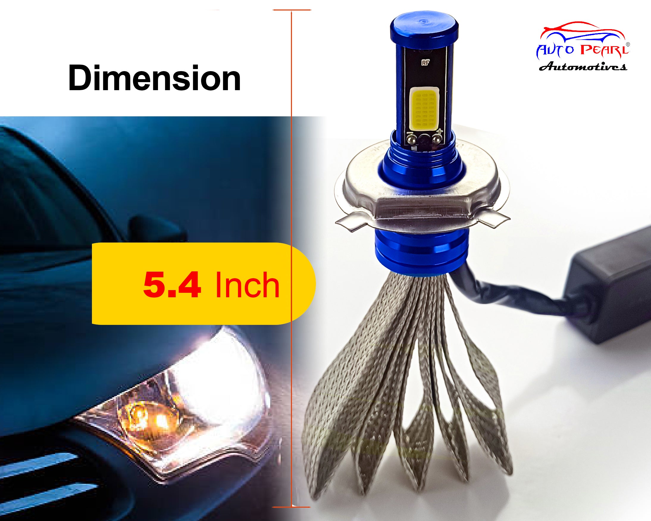 Auto Pearl High Power Z3 with copper strip Heatsink H4 Headlight Led Bulb for car & Commercial Vehicles (Pack of 2)