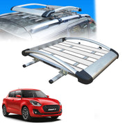 Car Roof Luggage (4x 4) Frame Aluminum Roof Frame Universal Roof Frame Travel Frame Load Frame Load Over 100 kg Roof Shelves Luggage Box Roof Rack (Silver)