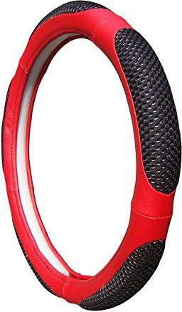 Ring Type Car Steering Wheel Cover Universal Genuine PU Non-Slip Natural Rubber Well Padded Grip Breathable Leatherite for - All Car