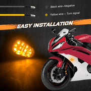 Auto Pearl LED Bike Indicator Light for Yamaha, Suzuki, Kawasaki, Honda CBR, R15, R15 V1, R15 V2, YZF R1, YZF R3, YZF R15, Ninja, Yellow (Pack of 2)
