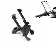 Bike Phone Holder 360 Degree Rotating Motorcycle Mount Mobile Holder Mirror Cradle Stand for Bicycle, Motorcycle, Scooty Fits All Smartphones (Black)