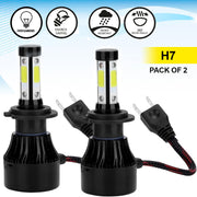 Auto Pearl H7 80W LED Headlight with Better Heat Dissipation 6000K, 3500LM Water Resistant White Light (Pack of 2)