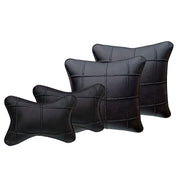 Leatherite Car Pillow Cushion for Car (Rectangular, Square, Pack of 4)