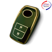 TPU Key Cover Compatible with Innova Crysta| Fortuner| Hilux| Fortuner Facelift 2021 | Fortuner Legender 2021 2 Button Smart Key (Black)
