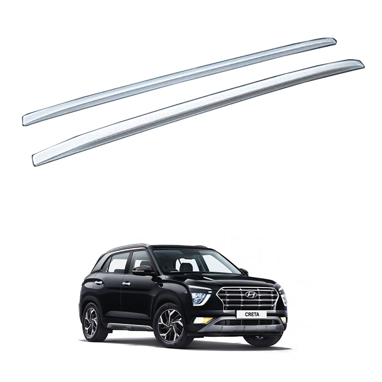 O.E. Type Roof Rail for Creta 2020 (Set of 2)|Silver
