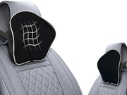 Auto Pearl CurvaRest Car Neck Rest Cushion| Seat Headrest Cushion||Memory Foam Neck Pillow Car Neck Pillow for Neck Pain Relief in Office, Driving (Large, Black, Black Hemming, Pack of 1)