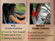 Auto Pearl Cradle Car Neck Rest Cushion|Memory Foam Neck Pillow| Seat Headrest Cushion| Car Neck Pillow for Neck Pain Relief in Office, Driving (Extra Large, Black Hemming, Pack of 1)