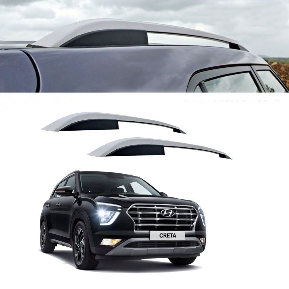 O.E. Type Roof Rail for Creta 2015 (Set of 2)|Silver Black
