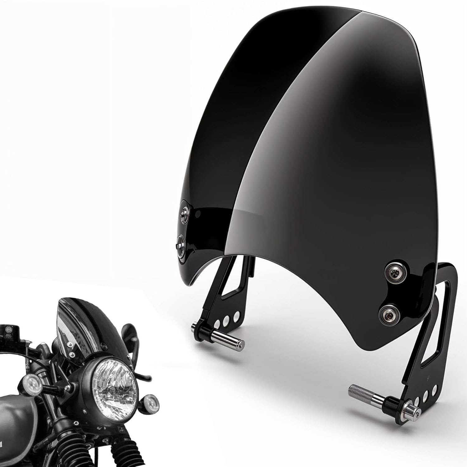 Auto Pearl Windshield Visor for Royal Enfield Hunter 350 | Unbreakable Glass Finish | Bolt-On Wind Deflector | Front Fairing Kit