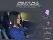 Auto Pearl Cradle Car Neck Rest Cushion|Memory Foam Neck Pillow| Seat Headrest Cushion| Car Neck Pillow for Neck Pain Relief in Office, Driving (Extra Large, Black Hemming, Pack of 1)