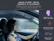 Auto Pearl NeckXpert Car Neck Rest Cushion|Memory Foam Neck Pillow| Seat Headrest Cushion| Car Neck Pillow for Neck Pain Relief in Office, Driving (Extra Large, Black Hemming, Pack of 1)