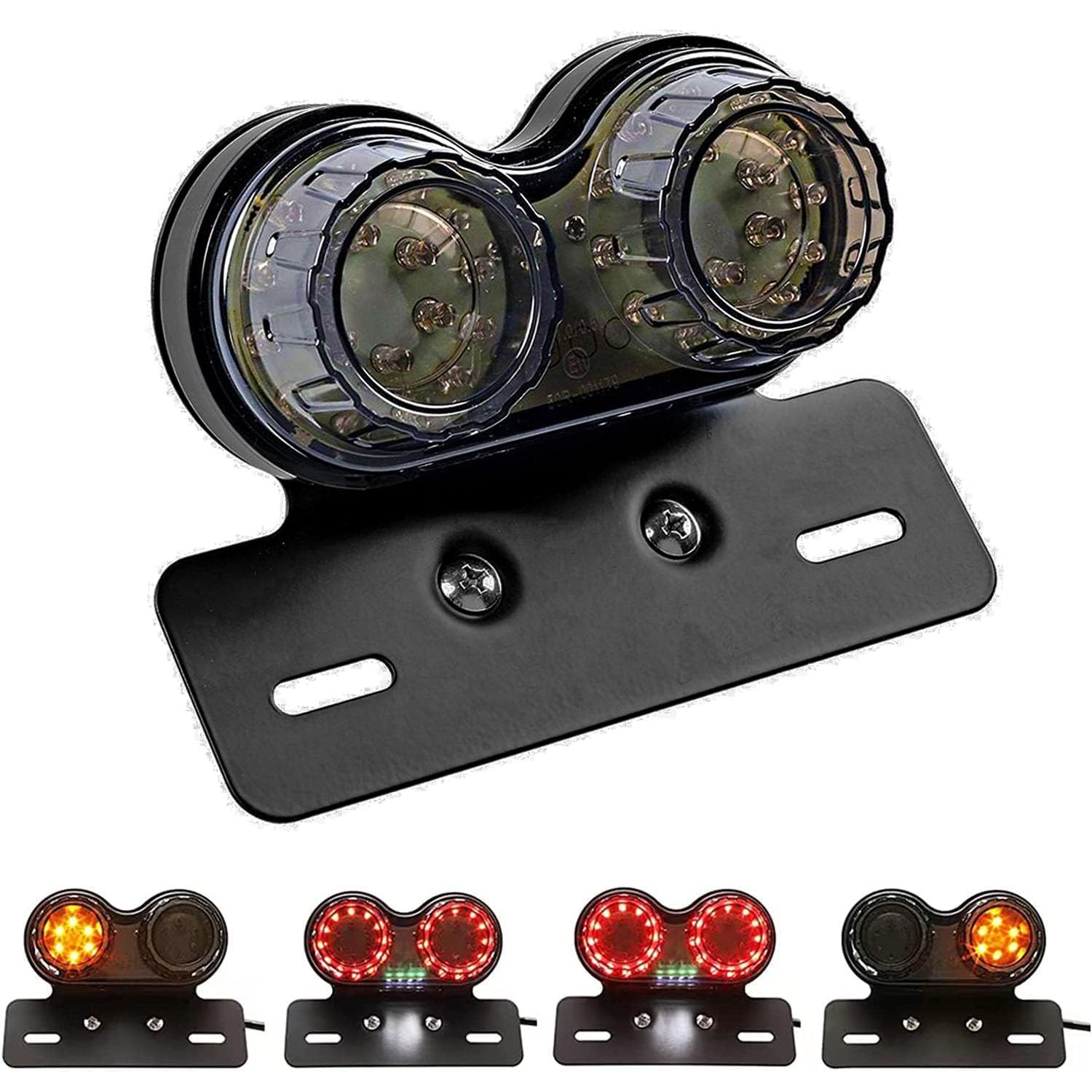 Auto Pearl 40LED 12V Motorcycle Tail Light Integrated Running Lamp Brake &Turn Signal Light with License Plate Bracket Compatible with RE Hunter 350, Himalayan 450, Meteor 350, Harley, Reborn 350