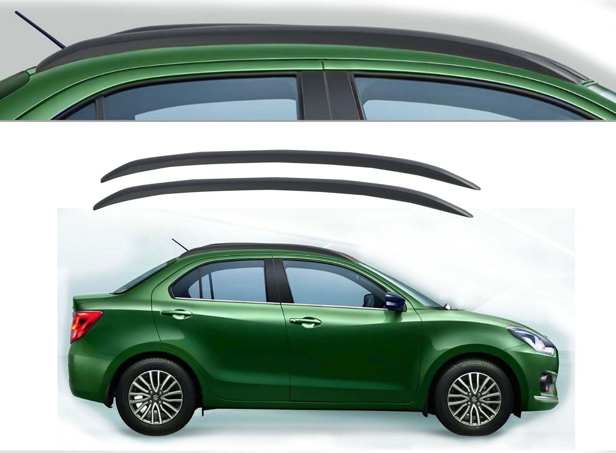 O.E. Type Roof Rail for Dzire 2017 (Set of 2)|Black