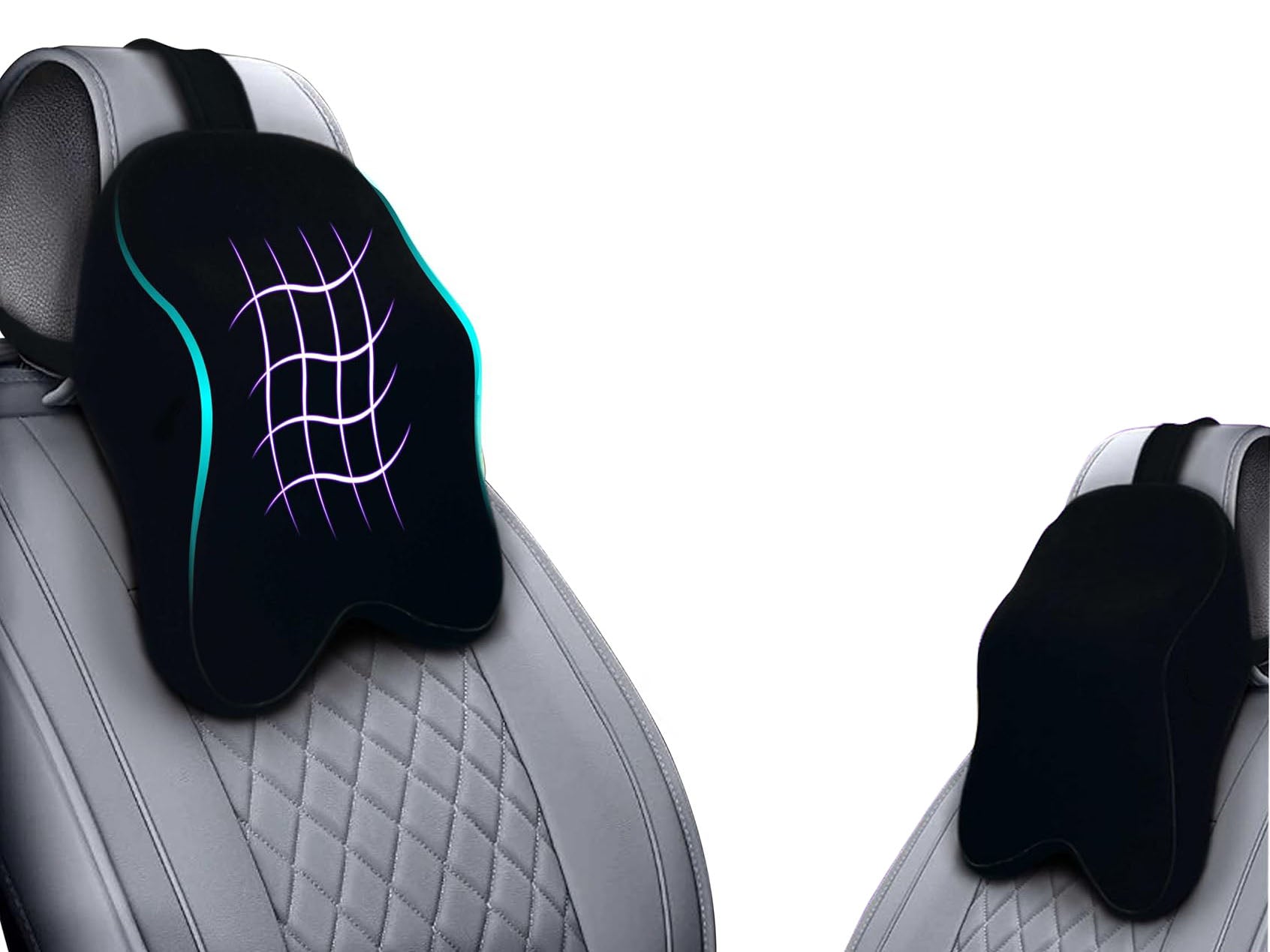 Auto Pearl Cradle Car Neck Rest Cushion|Memory Foam Neck Pillow| Seat Headrest Cushion| Car Neck Pillow for Neck Pain Relief in Office, Driving (Extra Large, Black Hemming, Pack of 1)