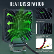 192W 64 LED Fog Light Super Bright With Mounting Brackets Powerful Lighting Range Fit For Car & Motorcycle (White, Pack of 2)