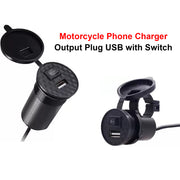 USB Mobile Charger with Waterproof Silicon Cover with on/Off Switch for Bikes and Cars (Fast Charging Output- 5V-1.5A, Black)