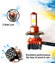 Auto Pearl High Brightness CYT Front DC Headlight Bulb 3-Side H4 White LED 40W (Pack of 1)