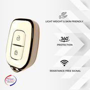 TPU Car Key Cover Compatible With Renault Kiger, Kwid, Duster 2 Button Remote Key