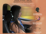 Auto Pearl CurvaRest Car Neck Rest Cushion| Seat Headrest Cushion||Memory Foam Neck Pillow Car Neck Pillow for Neck Pain Relief in Office, Driving (Large, Black, Black Hemming, Pack of 1)