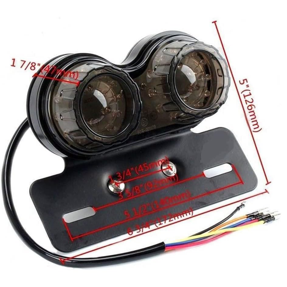 Auto Pearl 40LED 12V Motorcycle Tail Light Integrated Running Lamp Brake &Turn Signal Light with License Plate Bracket Compatible with RE Hunter 350, Himalayan 450, Meteor 350, Harley, Reborn 350