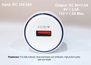 Fast Car Charger with Type-C Cable, QC 3.0 Turbo White Car Charger