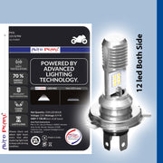 2-Side 12Led Chips Motorcycle Bulb 7500K-12V-9W wide Beam Ultra Bright White (Pack of 1)