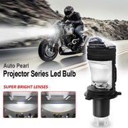 Auto Pearl H4 LED Projector Lens Motorcycle Headlight Bulbs 12V 8000LM Bulb H4 CSP Chip High/Low Beam, 45W-55W Canbus Turbo, 6000K White Light compatible with All Bike (Pack of 1)