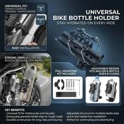 Auto Pearl Motorcycle Bottle Holder | 360° Rotatable | Adaptive Folding | Durable Nylon | Universal Fit | Black