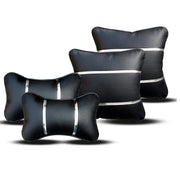 Leatherite Car Pillow Cushion for Car (Rectangular, Square, Pack of 4)