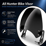 Auto Pearl Windshield Visor for Royal Enfield Hunter 350 | Unbreakable Glass Finish | Bolt-On Wind Deflector | Front Fairing Kit