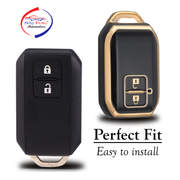 TPU Key Cover Compatible with Suzuki Baleno | Grand Vitara | XL6 | Swift | Brezza | Celerio | Ignis | Ertiga | Dzire 2 Button Smart Key