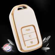 TPU Key Cover Compatible for Honda City | Amaze | WRV | CRV | Jazz | 3 Button Smart Key