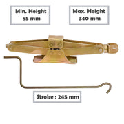 Scissor Jack & 4-Way Wheel Spanner (17x19x21x23 mm) Steel Portable Tire Jack with Handle Mounts Durable Leveling Jacks Compatible with Hatchback/SUV/Sedan (1 Ton)