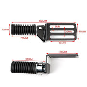 Auto Pearl Side Footrest for Scooter | Spring Coil Style Foot Pegs | Adjustable Sliding Rail | Universal Fit | Black