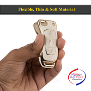 TPU Key Cover Compatible for Toyota Innova, Crysta, Fortuner 3 Button Smart Key