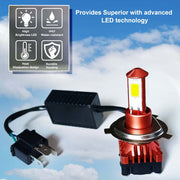 Auto Pearl High Brightness CYT Front DC Headlight Bulb 3-Side H4 White LED 40W (Pack of 1)