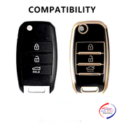 TPU Key Cover Compatible for Toyota Innova, Crysta, Fortuner 3 Button Smart Key