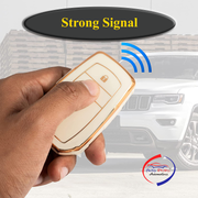 TPU Key Cover Compatible with Toyota Innova Crysta Key Cover 2 Button Smart Key Only (Black)