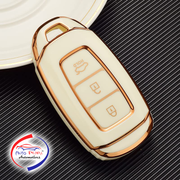 TPU Key Cover Compatible with Hyundai Verna Push Button Start Car Key