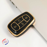 TPU Key Cover Compatible with Tata Nexon | Harrier | Safari | Altroz | Tigor | EV | Punch | Tiago EV Electric 4 Button Smart Key Only