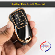 TPU Key Cover Compatible for Honda City | Amaze | WRV | CRV | Jazz | 3 Button Smart Key