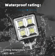 192W 64 LED Fog Light Super Bright With Mounting Brackets Powerful Lighting Range Fit For Car & Motorcycle (White, Pack of 2)