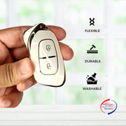 TPU Car Key Cover Compatible With Renault Kiger, Kwid, Duster 2 Button Remote Key