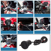 USB Mobile Charger with Waterproof Silicon Cover with on/Off Switch for Bikes and Cars (Fast Charging Output- 5V-1.5A, Black)