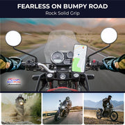 Bike Phone Holder 360 Degree Rotating Motorcycle Mount Mobile Holder Mirror Cradle Stand for Bicycle, Motorcycle, Scooty Fits All Smartphones (Black)